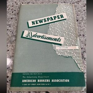 Vintage Newspaper Advertisements Booklet